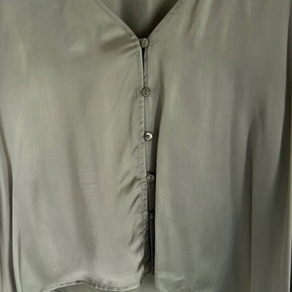 Wilfred Aritzia Green Cropped Puff Short Sleeve Bloe - Picture 2 of 6